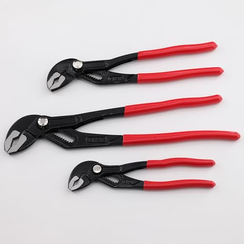 Groove Joint Pliers Set, 7-inch, 10-inch, 12-inch, Water Pump Pliers, CR-V Steel, 3-Piece