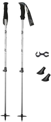 harayaa Ski Poles, Adjustable Wrist Strap, Ski Equipment with Snow Baskets, Snowboard Tips, Bunny Hill Resort Snowshoes, silver
