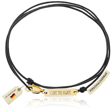 Made by Nami Personalisierte Geschenke für Frauen Personalisiertes Armband Damen Herren Geschenk Freundin Freundschaftsarmbänder mit Gravur Taufe Valentinstag Weihnachten