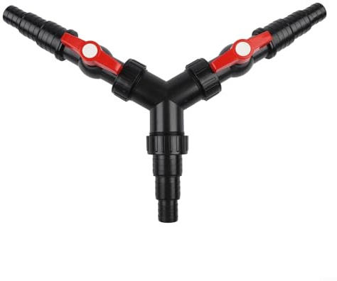Adattatore splitter per tubo da giardino con valvola a Y a 3 vie per stagno per connettore dell'acqua, raccordo per tubo a prova di perdite, adattatore idraulico in plastica ABS per collettore di