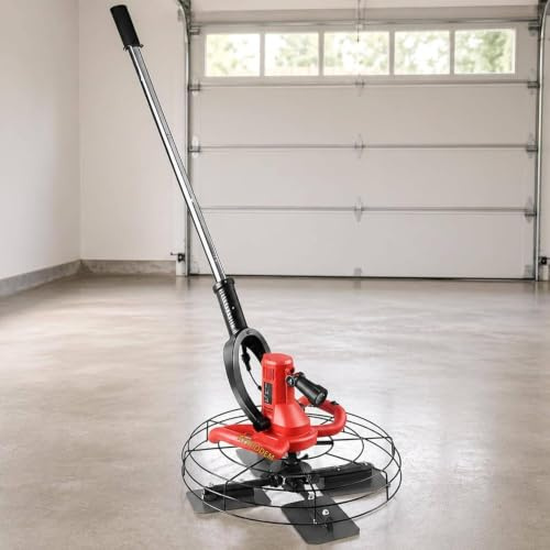 Máquina de Lijar y Alisar Superficies Inalámbrica 600-900W, 6 Marchas, 2 Baterías 20.000mAh, Mango Fijo 130cm, Disco 45cm para Hormigón Más