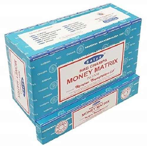 Satya 01409 Nag Champa (MONEY MATRIX) Incense Sticks 12 Packs x 15g