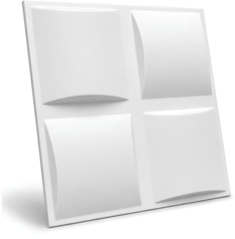Deccart - 3D Wandpaneele 50x50 cm - Paneele Wand Wall Panels Deko Wandverkleidung Innen Panel Deckenverkleidung Decke Deckenpaneele Platten Styropor EPS-Polystyrol PLED 5 m², 20 Stück,weiß