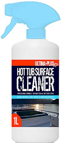 Ultima-Plus XP Hot Tub Surface Cleaner - Removes Dirt, Oil, Grease, Waterlines & More - Professional Formula for all Hot Tubs, Spas and Pools (1 Litres)