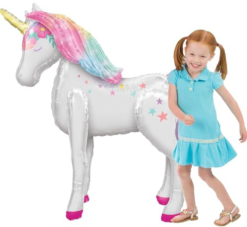 (LL) AWK: Enchanted Unicorn Foil Airwalker Balloon 42 (106cm) x 46 (116cm) P93