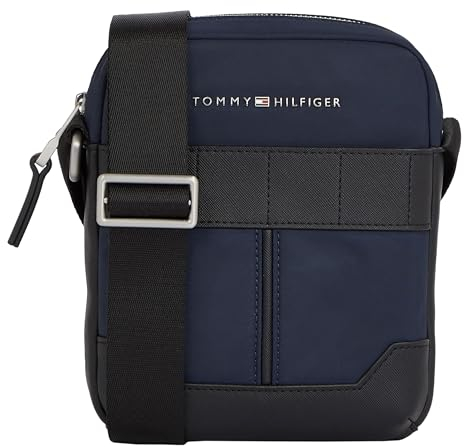 Tommy Hilfiger Herren Umhängetasche TH Elevated Nylon Mini Reporter Klein, Blau (Space Blue), Einheitsgröße