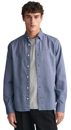GANT Slim Oxford-skjorta för män, klassisk skjorta, persisk blå, standard, persisk blå, M