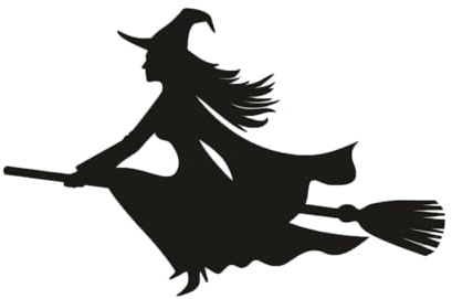 iSecur Hexe auf Besen Auto-Aufkleber schwarz 50 cm Halloween - kfz338 | Fahrzeug-Aufkleber für Auto Wohnmobil, kleine Hexe schwarz, selbstklebend, witterungsbeständig, waschanlagengeeignet