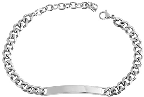 Akzent Unisex-Armband Gravur Edelstahl Karabiner 5030291 (Silberfarbig)