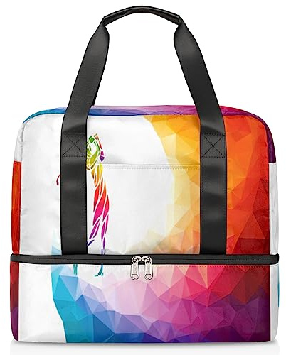 Golfsportsman resa duffelväska 21 l golf sport weekendväska med vagn ärm våt separat sport tygväska gym resväska för män kvinnor weekendväska, mång, 21L, Reseduffel