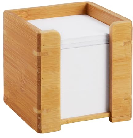 Zettelbox Holz Zettelkasten aus Bambus mit 900 Notizzetteln