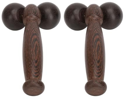 Masajeador De Rodillo Manual De Madera, 2 Piezas Masajeador De Rodillo Manual De Doble Bola Músculos Faciales Del Cuello Rodillo De Madera De Todo El Cuerpo Para Automasaje