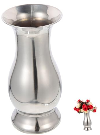 HOMOCONO Blumenvase aus Edelstahl als Tischvase für Dekoration Silber Robust und Rostbeständig Passend für Blumenarrangement in Vase und Tischdeko
