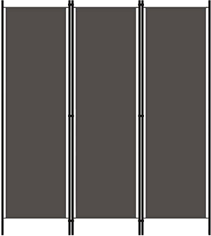 Paravent Outdoor Wetterfest Blackout Curtain 3-TLG. Raumteiler Anthrazit 150x180 cm