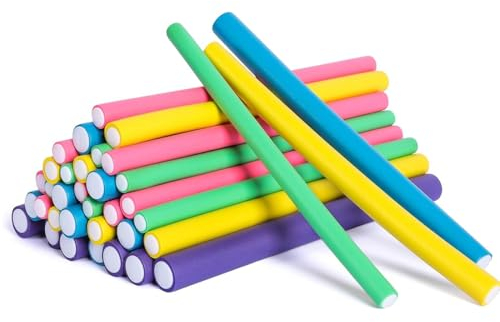 Bigodini per Styling Capelli, 10 PCS Bigodini Spirale Bigodini Flessibili per Capelli (24cm)