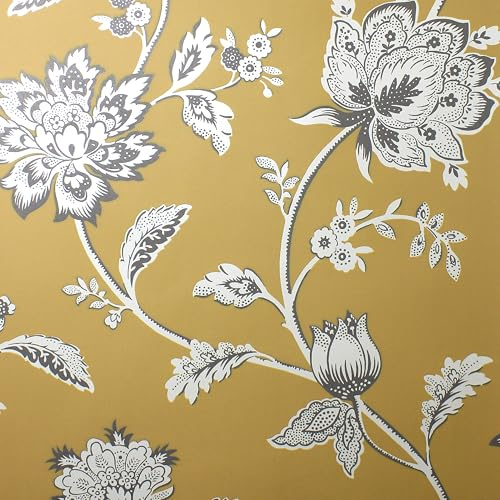 Fine Decor FD43450 Juliette Floral Papier peint Ocre
