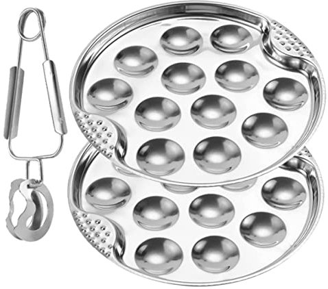Ciieeo Juego de 12 Piezas de Bandejas para Hornear Caracoles de Acero Inoxidable para Uso Doméstico en Restaurantes para Cocinar Caracoles Accesorio de Cocina