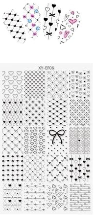 Placas de sello de uñas con estampado floral profesional plantilla de manicura de metal reutilizable accesorios para arte de Nai Diseño de salón Plantilla de metal