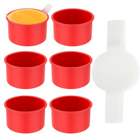 VAVPUP 6 moldes redondos para tartas, 10 cm, de silicona antiadherente, con 200 papeles para hornear, utensilios para cocina, fiestas, cumpleaños, aniversarios y bodas, aptos para lavavajillas (A)