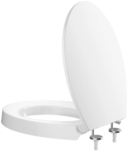 CECIPA Sedile WC rialzo 5 cm – Sedile WC in Duroplast con abbassamento automatico, portata fino a 250 kg, ergonomico e facile da pulire