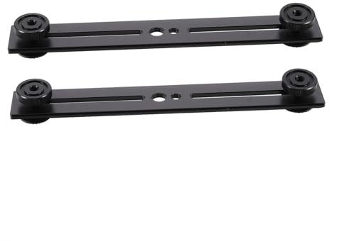 BESPORTBLE 2PCS Adjustable Dual Microphone Mount Bar Screws Anti-shake Extension Stand for Lightweight Cameras and Microphone Boom Arms