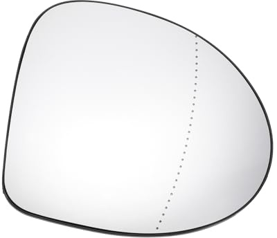 MIRROVIA Verre De Rétroviseur Latéral Droit Avec Plaque De Support Asphérique Chauffée En Verre Blanc Pour Renault Twingo 2007-2009 Pour Renault Thalia 2000-2014 Remplacement de Voiture