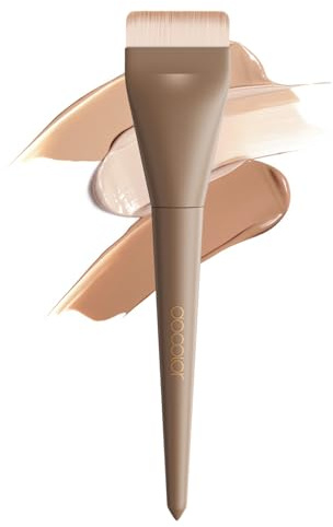 Flat Foundation Brush for Liquid & Cream Makeup – Spatula Style Paddle Brush with Ultra-Thin Bristles, Streak-Free & No Product Waste, Professional Makeup Tool for All Skin Types (Coffee color)