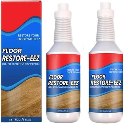 Floor Restorer, 2X150ML Laminate Wood Floor Cleaner Liquid, Wooden Floors Restore Polishes with Polyethylene Wax Lotion, Quick Drying Floors Cleaners Restorer Solution, for All Materials Flooring