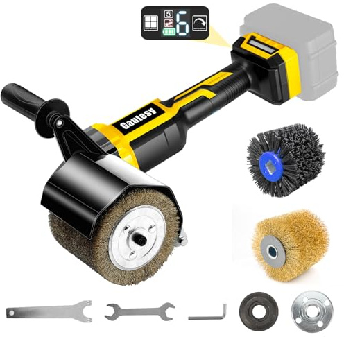 Batteridriven borstslipmaskin kompatibel med Dewalt 20 V, borstlös 1 300 W, 8 000 RPM satineringsmaskin för utomhusrenoveringar, 2 fläktborstar och tillbehör (utan batteri)