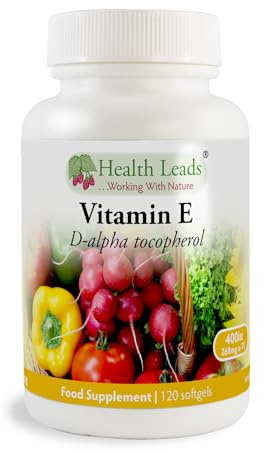 Health Leads Natural Vitamin E 400IU | D-Alpha Tocopherol | 120 Capsules