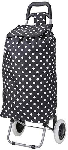 Hoppa 47litre Faltung leichte Einkaufswagens Einkaufstasche auf Rädern (Schwarze Tupfen)