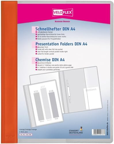 VELOFLEX 10 x Schnellhefter Veloform A4 orange