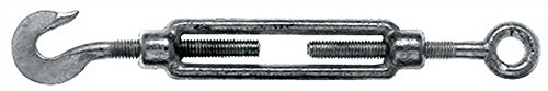 10x Spannschloss DIN1480 verz.m.Haken u.Öse L.213-298mm M10 Augen-W.14mm