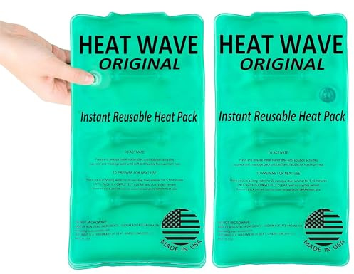Heat Wave omedelbar återanvändbar värme 2-pack – för smärtlindring och ömma muskler (5 x 9 tum)