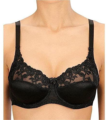 Naturana® Hochwertiger Damen BH mit Bügel [Cup B-E] BH sehr guter Halt bei schönem Dekolleté | 90 Schwarz C