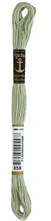 Anchor Sticktwist 4635000-00858 graugrün Stickgarn, 100 % Baumwolle