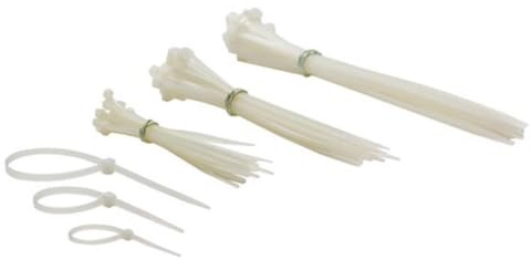 Perel Ectw Mix Nylon Cable Ties Set, Assorted Size, White (Pack of 75)