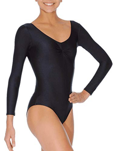 Roch Valley dam Martene långärmad nylon/lycra trikåer - svart, 14 UK (L)