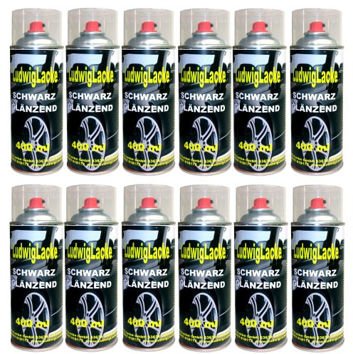 Standardspray 12 Lackspray Schwarz glänzend 400 ml je Spraydose