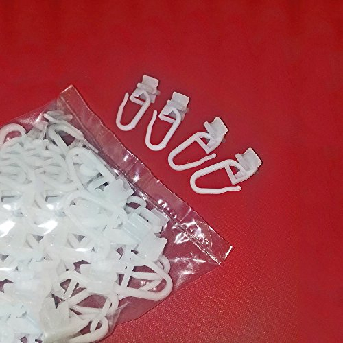 Easy-Shadow - Faltengleiter X-Gleiter 6mm mit Faltenlegehaken für Gardinenschienen und Innenlaufstangen 50 Stück - weiß