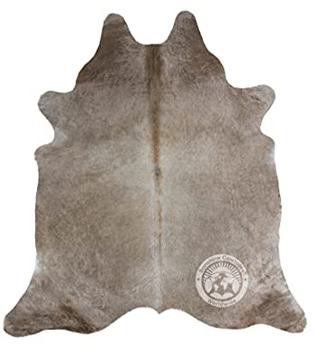 Sunshine Cowhides 100% Genuine Taupe Cowhide Rug - Modern Style Animal Skin Rug & Floor Carpet for Living Room, Bedroom, Kitchen & More - Large (6x6-7ft)