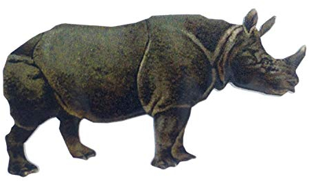 Miniblings rhinocéros imprimé Broche Zoo Afrique safari animal en bois - bijoux à la mode à la main I Pin Bouton Pins