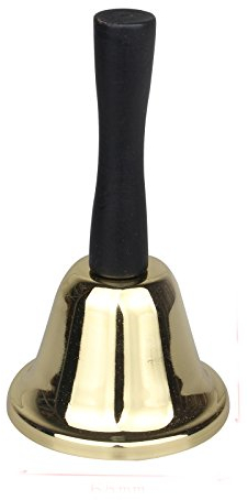HALJIA Petite Cloche à Main en métal pour Le Service, l’école, Le Restaurant ou Les Jeux, Or
