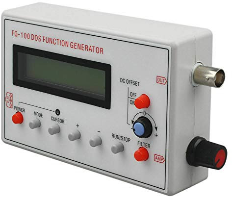 Generatore di segnale con funzione DDS 1Hz-500 KHz Sinusoidale + Quadrato + Triangolo + Forma d'onda a dente di sega, con cavo di alimentazione USB a CC