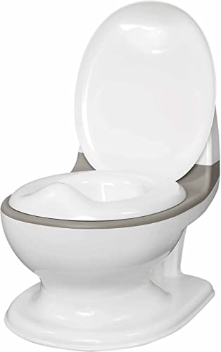 Nuby My Real Potty Töpfchen mit Spülgeräusch, Toilettentrainer Für Kinder ab 18 Monaten, grau , 1er Pack