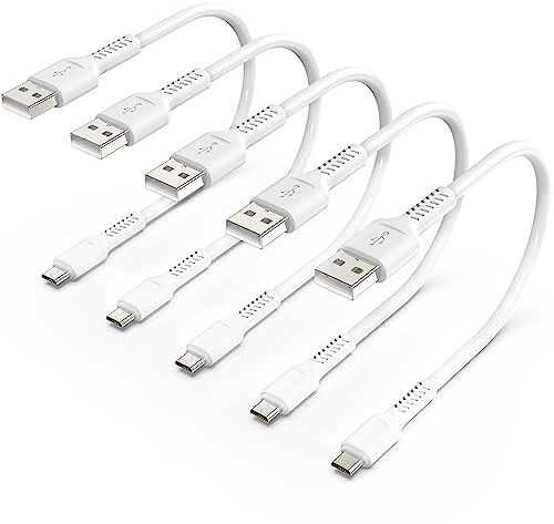 ULIFTUS 30cm Micro USB Kabel Kurz, 5Stück USB auf Micro Ladekabel | 480Mbps Data Transfer, 10000+Bend Resistant, Micro B Schnellladekabe für Samsung Galaxy S7 S6 Note 5