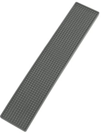 WENKO Geschirr-Abtropfmatte Slim, extra schmale Gummimatte mit Noppenstruktur zum Trocknen von Geschirr & Gläsern, Spülbeckenmatte aus Kunststoff, spülmaschinengeeignet, 42 x 1 x 8 cm, Grau