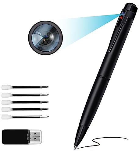 Telecamera spia, Penna fotografica nascosta 1080p, 64GB mini videocamera con rilevamento di movimento, mini camera spia di sicurezza con registrazione audio per riunioni e studi