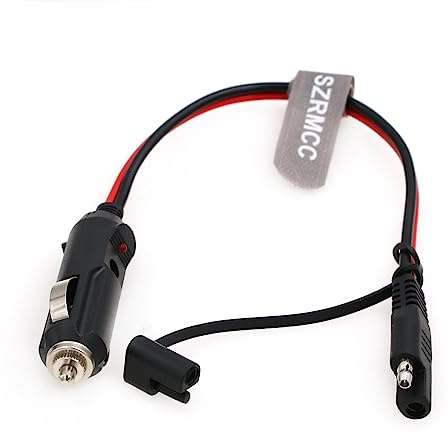 SZRMCC Cavo caricabatterie SAE per accendisigari, 12 V, adattatore maschio per accendisigari a connettore SAE a 2 pin SAE, cavo di alimentazione di ricarica per auto solare (1 pezzo da 1 m) (1 pezzo