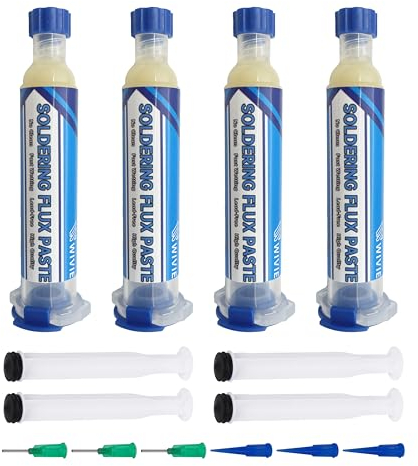 Lötpastenflussmittel, bleifreies No-Clean-Lötpastenflussmittel für die Reparatur von SMD/PCB/IC/BGA, geliefert von WIVIE (4 Packungen)